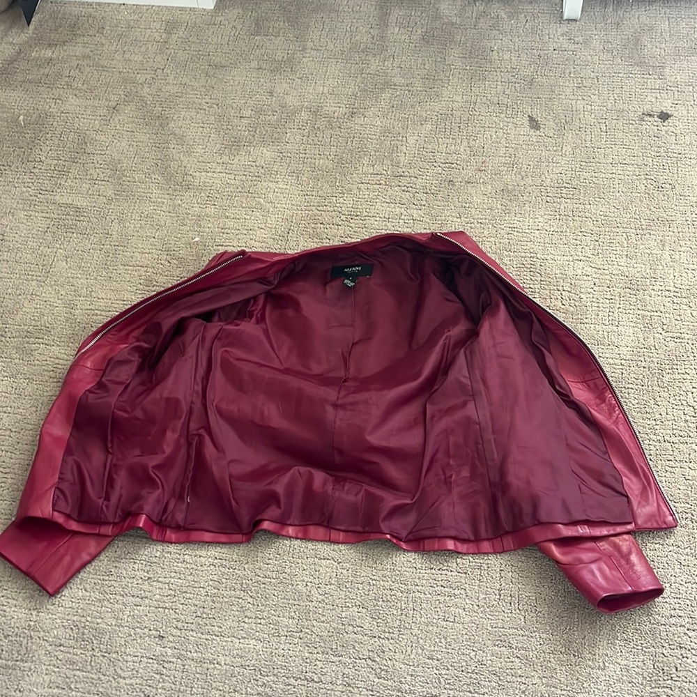 Burgundy Red leather jacket